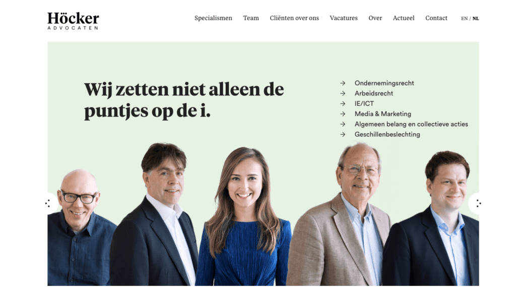 Hocker Advocaten - Go2People Websites - Top 10 mooiste websites van Nederland anno 2020