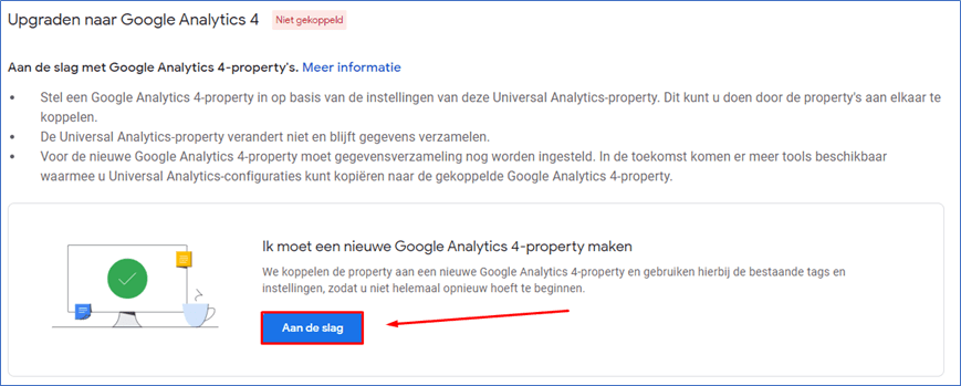 Google Analytics 4.0 7 Property aanmaken  - Go2People Websites BV